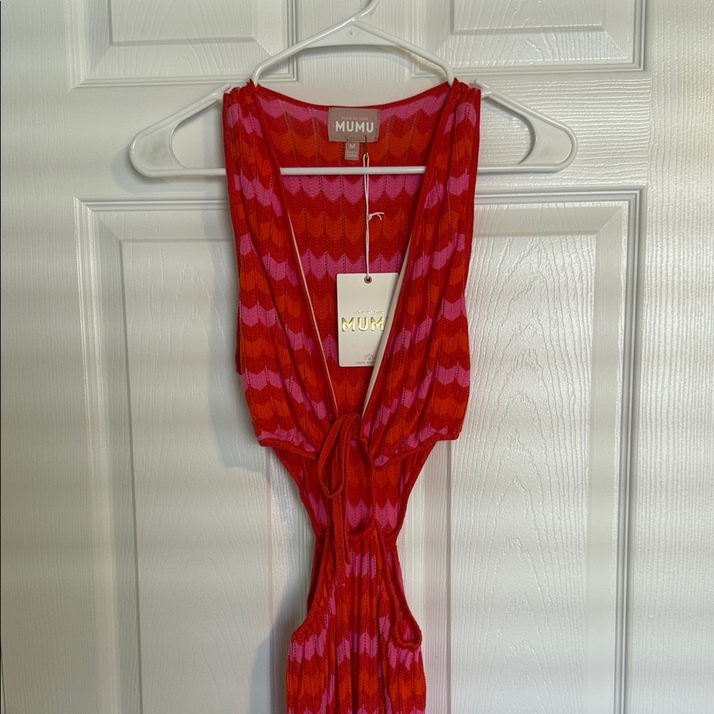 Show Me Your Mumu Red and Pink Patterned Dress